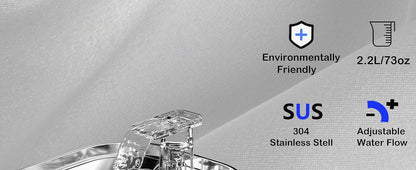 Cat Water Fountain Stainless Steel Pet Water Fountain for Cats Inside 1Filters&Ultra-Quiet Pump 2.2L/73oz Dog Pet Water Fountain
