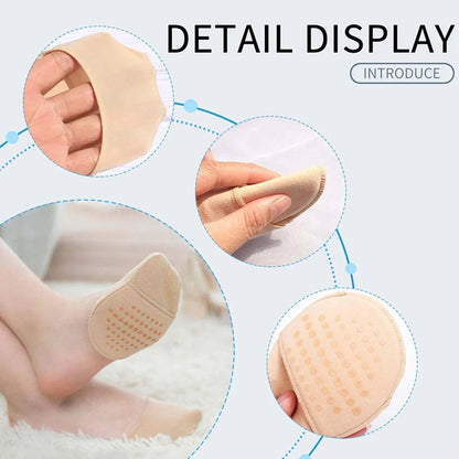 Womens High-Heeled Shoe Insoles-Ergonomic Half Insoles Protective Five-toe Forefoot Pads Ultra-Absorbent Non Skid Half Sock