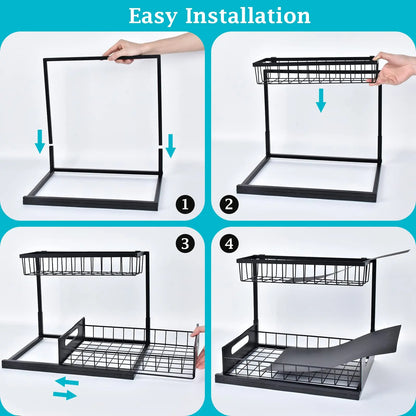 Caddy Garage Bathroom Drawer Organizer Utensils Small Cabinet Basket Stand Kitchen Container Under Sink Organizers And Storage