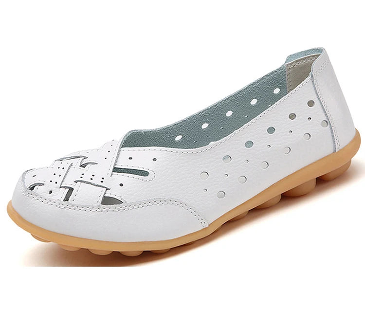 Shoes Women  2025 Soft Leather Shoes White Women's Loafer Slip On Flats Zapatos De Mujer Flat Shoes Women Casual Footwear Female