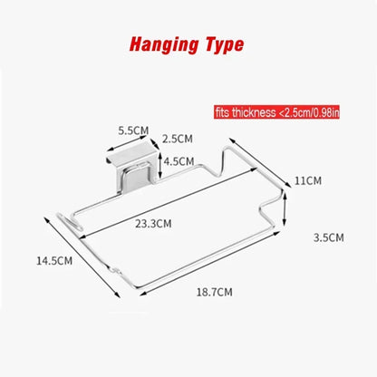 Kitchen Trash Rack Cabinet Door Bags Stainless Steel Closet Garbage Storage Holder