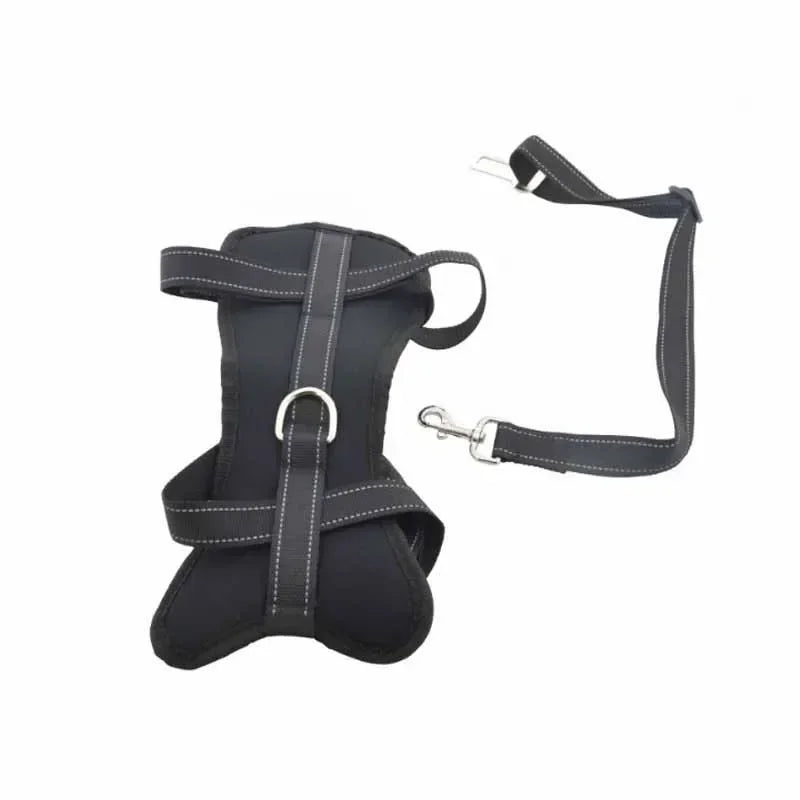 Dog Car Safety Chest Seat Belt Pet Harness Adjustable Vehicle Breathable Safe Dogs Belt Harness Walking Harness With Belt Leash