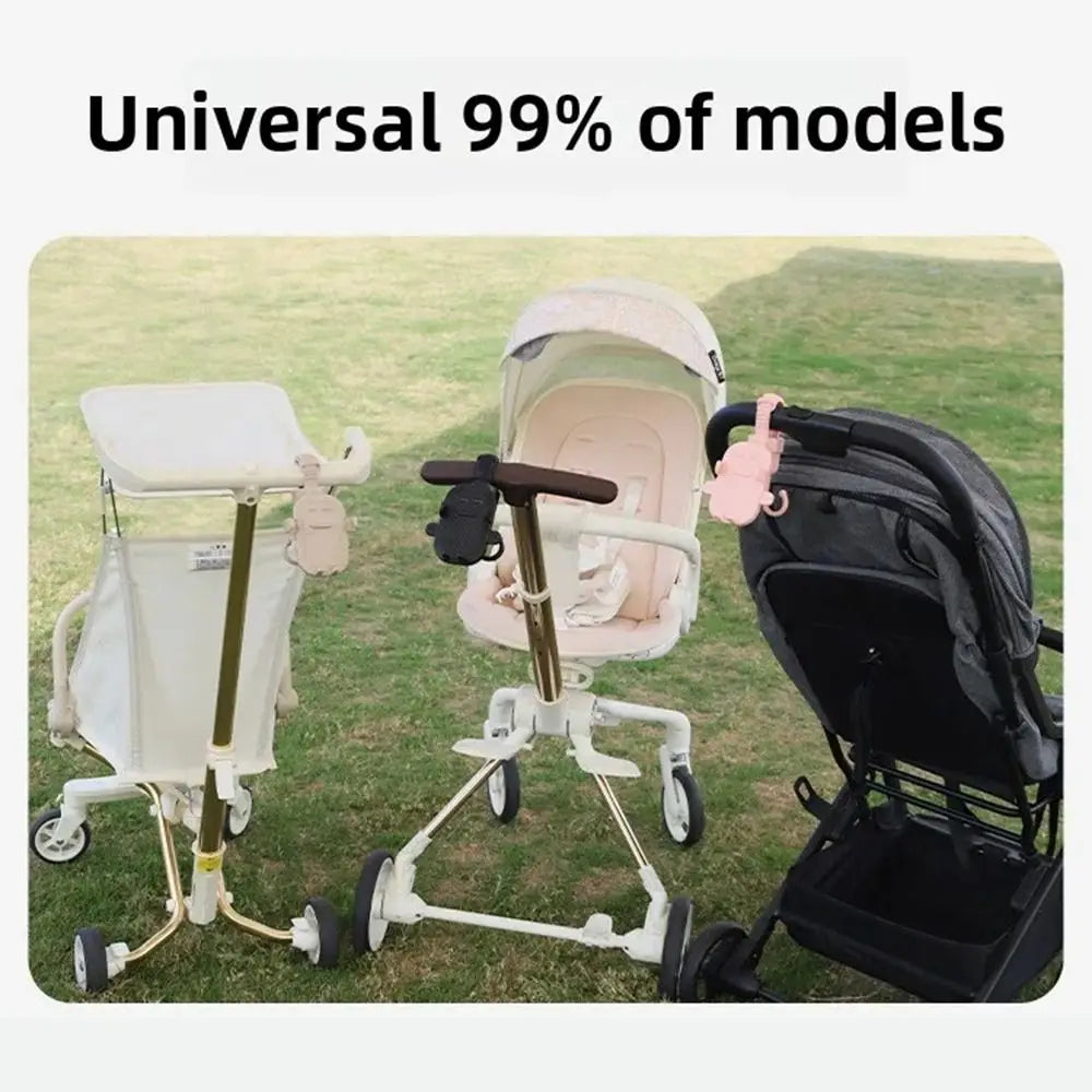 2 in 1 Baby Stroller Hooks Rotatable Creative Stroller Phone Holder Stable Detachable Bicycle Hanging Double Hook Universal