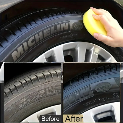 Tire Shine & Plastic Repair Paste - Removes Scratches/Oxid, Restores Shine for Tires/Trim with UV Protect, 5-Min Fix