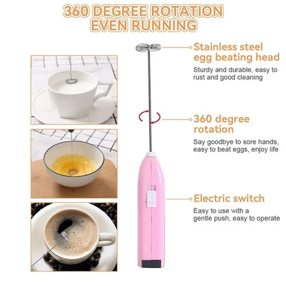 Mini Electric Milk Foamer Blender Wireless Coffee Whisk Mixer Handheld Egg Beater Cappuccino Frother Mixer Kitchen Whisk Tools