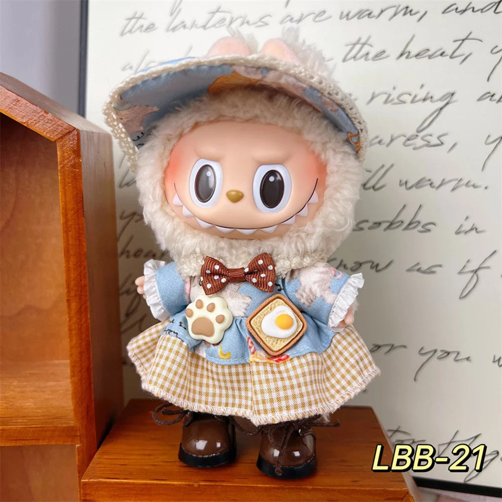 Labubu Plush Doll Clothing Accessories 17cm Labubu Different Styles Colors Styles Series Clothing Accessories Set Gifts