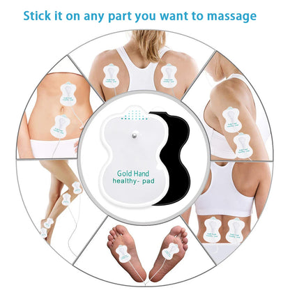 TENS Unit Pads Reusable Latex-Free Replacement Pads with Upgraded Sticky Electrode Pads Gel and Non-Irritating Patches