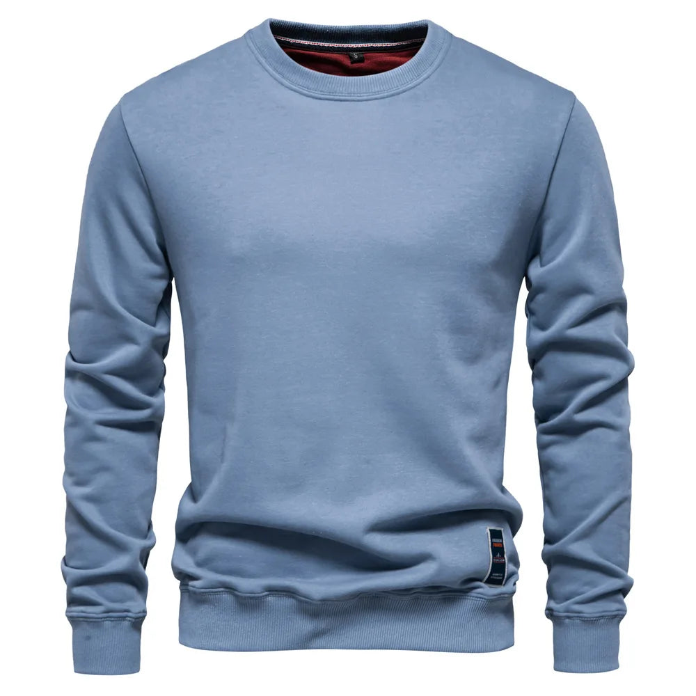Pullover Streetwear Cotton Men's Sweatshirt Casual Solid Color Long Sleeve Spring Sweatshirt Men Quality Classic Mens Clothes