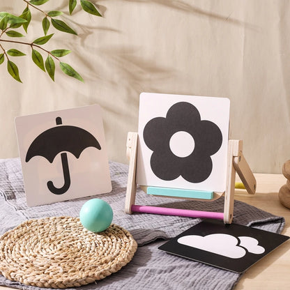 Black and White Newborn Mirror Toys Baby Tummy Time for Babies Montessori Development Crawl High Contrast Activity Sensory Toy