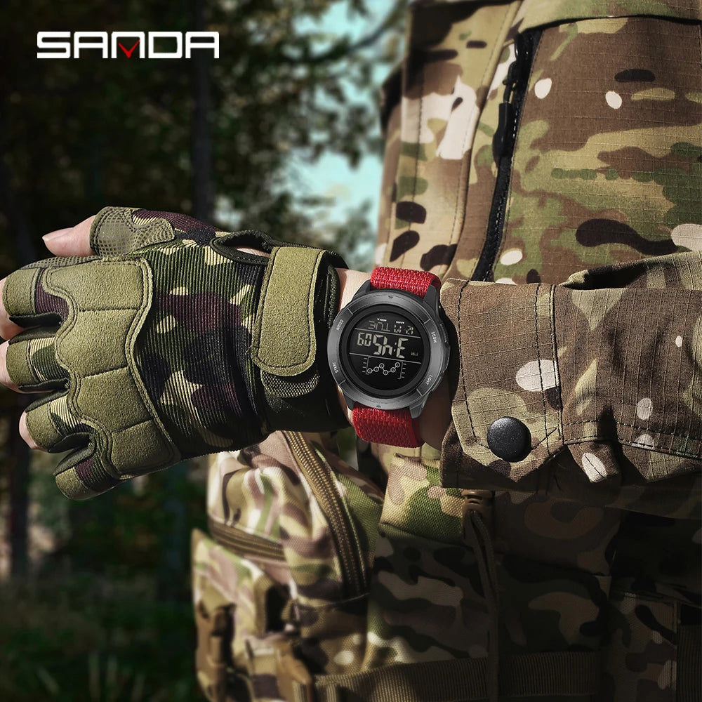 SANDA 2198 Single Monitor Male Student Electronic Watch Multifunctional Waterproof sports Student Electronic Watch 2025
