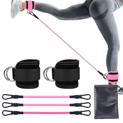 Resistance Bands With Ankle Straps Fitness Workout Training Resistance Bands Home Yoga Stretch Elastic Pilates Gym Equipment