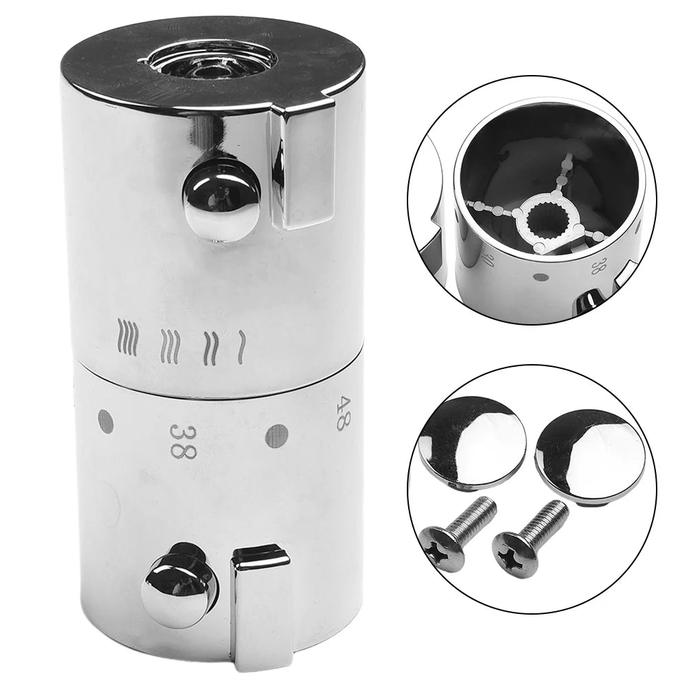 Shower Temperature Control Handle Knob Chrome Thermostatic Handle Bathroom Faucets Thermostats Parts High Quality