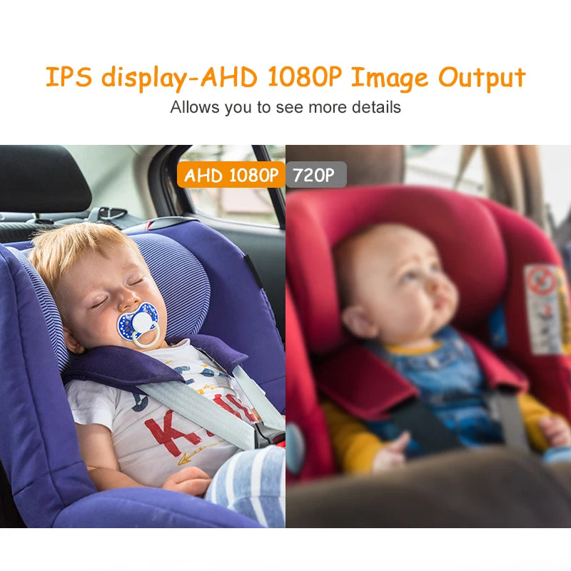 2 Camera Rear View Monitor 6.86'' IPS Screen Baby Car Mirror Wide View Angle for Infants Kids Pets Night Vision Function