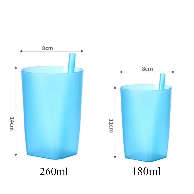 Candy Color Sippy Cups Built in Straw Water Practical Large Capacity Straw Cup for Children Kids Creative Water Drinking Mug New