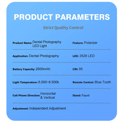 Dental Flash Photography  Light LED Photo Video Flash Light Oral Lamp with Tripod Polarizer Dentist Tool for Dentistry