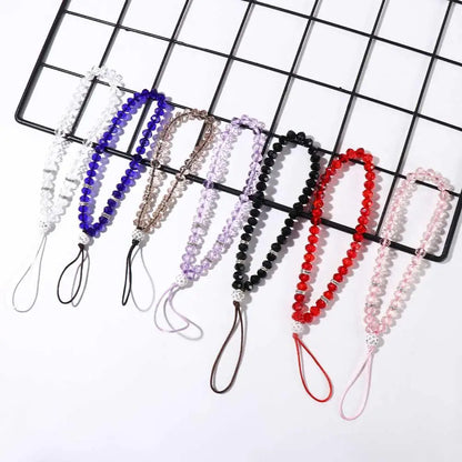 Phone Charm Wrist Strap Crystal Beads Key Lanyards Mobile Phone Straps Phone Lanyards Mobile Phone Chain Crystal Phone Straps