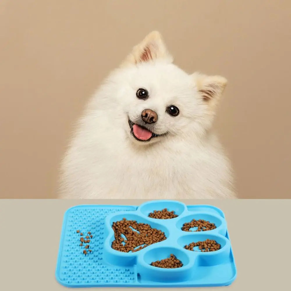 Multi-use Silicone Pet Slow Feeder Bowl Non-slip Choke-proof Pet Canning Lick Tray Portable Cat Food Bowl Food Container