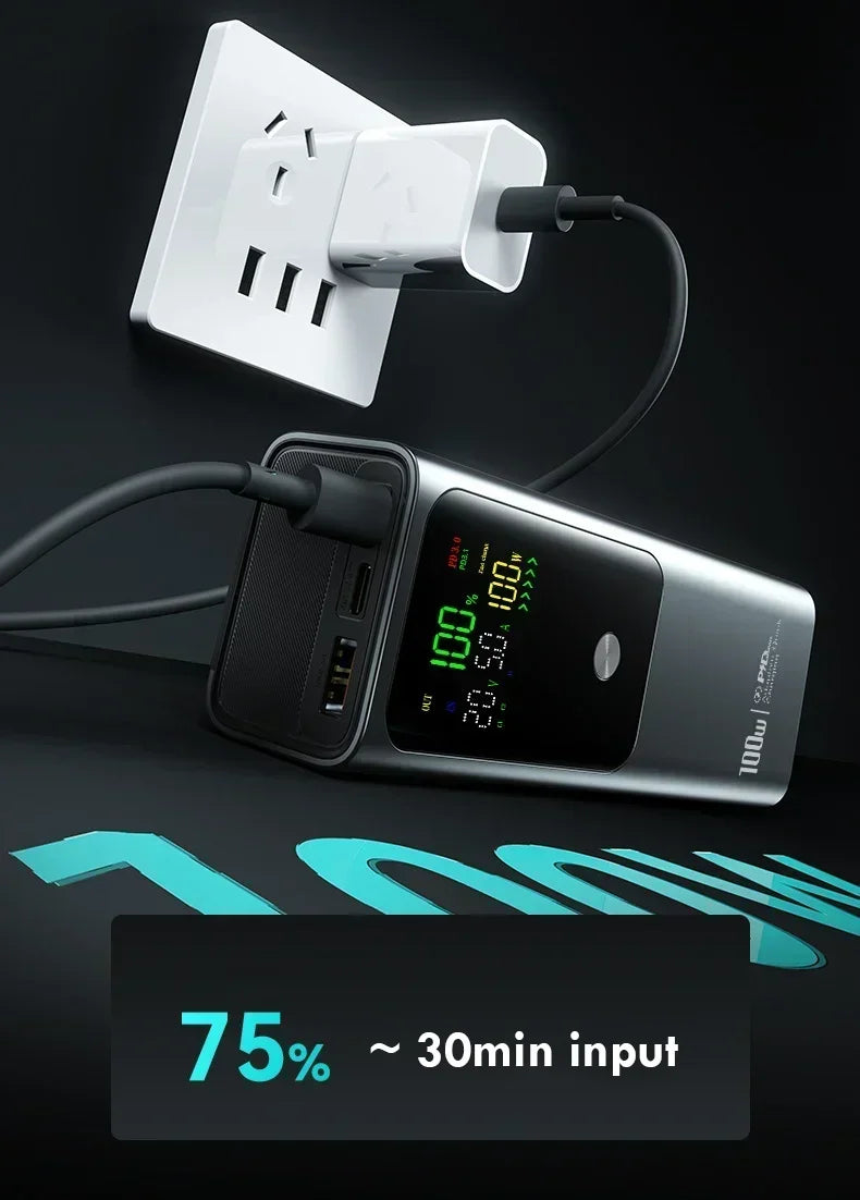 20000mAh High Quality Power Bank 100W Portable Fast Charging Powerbank External Spare Battery For IPhone Xiaomi Laptop 보조배터리