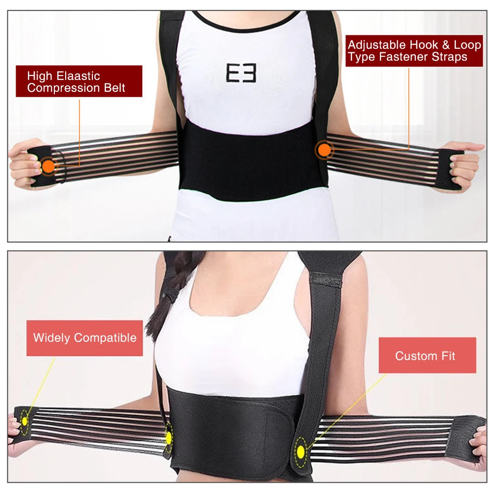 Self Heating Back Support Waist Brace Magnetic Heating Corrector Therapy Belt Back Posture Corrector Spine Back Lumbar Belt