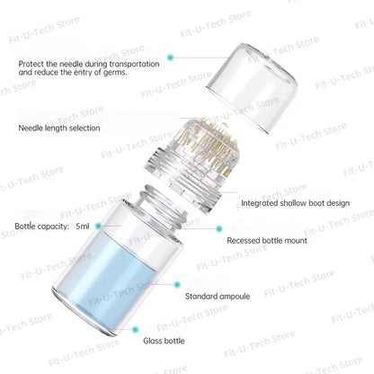 Hydra Roller 20pins Micro Titanium Needle Tips Derma Roller Skin Care Anti Aging Whitening Bottle Roller Reusable