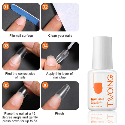 5pcs/2pcs 7g Super Strong Nail Glue For False Nail Tips, Acrylic Nails,Press OnNails,Fake Nails Art Decoration Lasting Adhesion