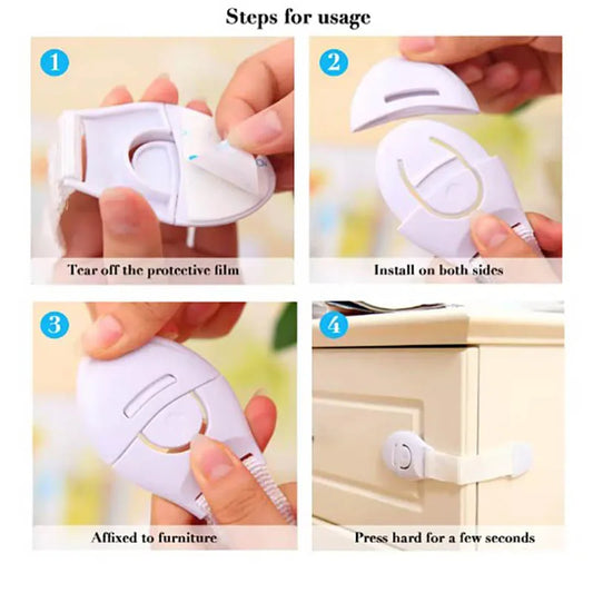 10PCS Child Safety Cabinet Lock Baby Security Protection Drawer Door Cabinet Lock Plastic Protection Kids Safety Door Lock