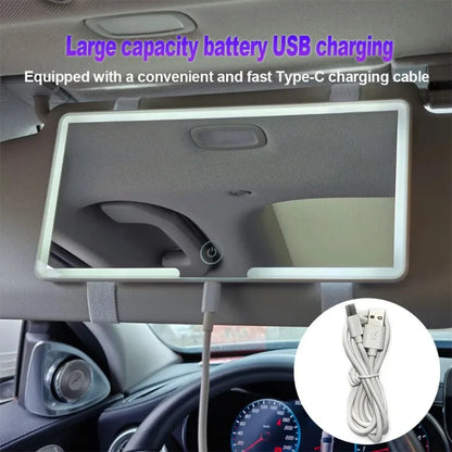 Car sun visor makeup mirror LED touch screen adjustable brightness car interior makeup mirror