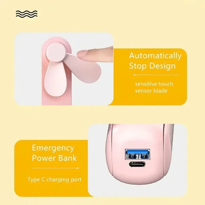 Candy colored portable fan mini handheld fan unique design portable personal handheld fan USB charging with powerful turbo wind