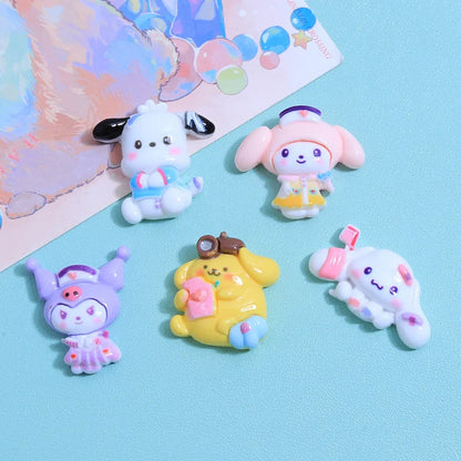 100pcs Cartoon porker Sanrio diy resin accessories accessories handmade hairpins mobile phone cases headwear supplies