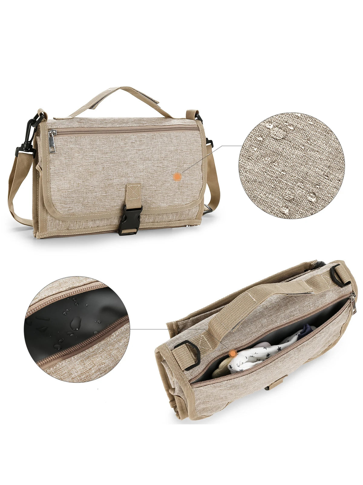 1pcs  Baby Diaper Pads Outdoor Travel Folding Waterproof Diapers Including Shoulder Strap Wet Wipes Pocket