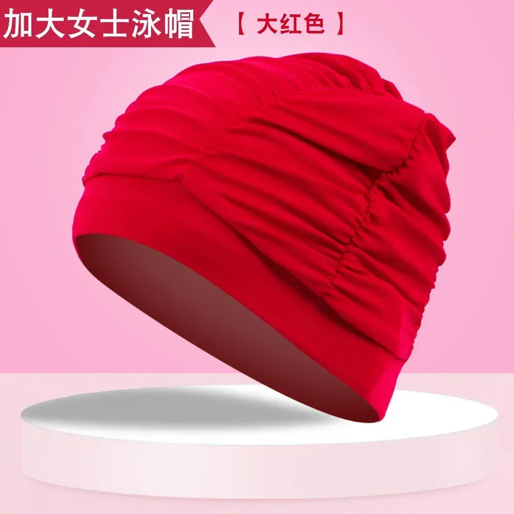 Swimming Caps Women Breathable Long Hair Swim Caps for Women Enlarged Swimming Hats Wholesale  Swimming Pool Accessories