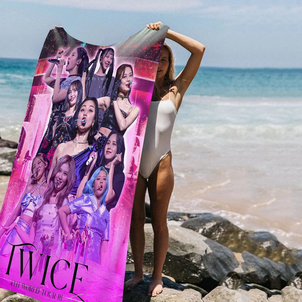 T-TwiceS-S Kpop Beach Towel For Kids Personalized Bath Towel Pool Towel Vacation Gift Picnic Towel Party Gift