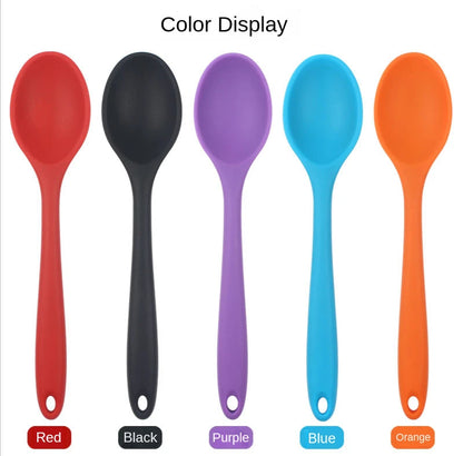 Silicone Spoon Integrated Rice Spoon Multicolor Silica Gel Salad Spoon Cake Baking Spoon Kitchen Cooking Spoon Kitchen Tools