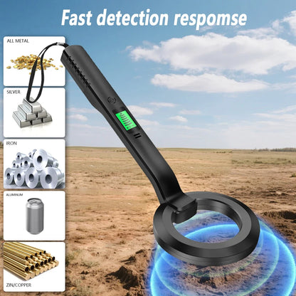 High Sensitivity Handheld Metal Detector with Alarm & Pinpoint Coil for Security/Industrial/Treasure Hunting