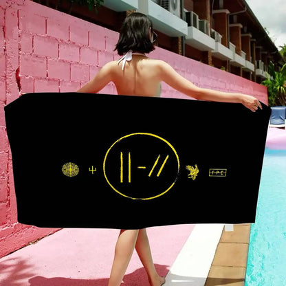 T-Twenty One Pilots Beach Towel Colorful Bath Towels For Girl Microfiber Quick Dry Custom Sand Free Beach Yoga Spa Gym Pool