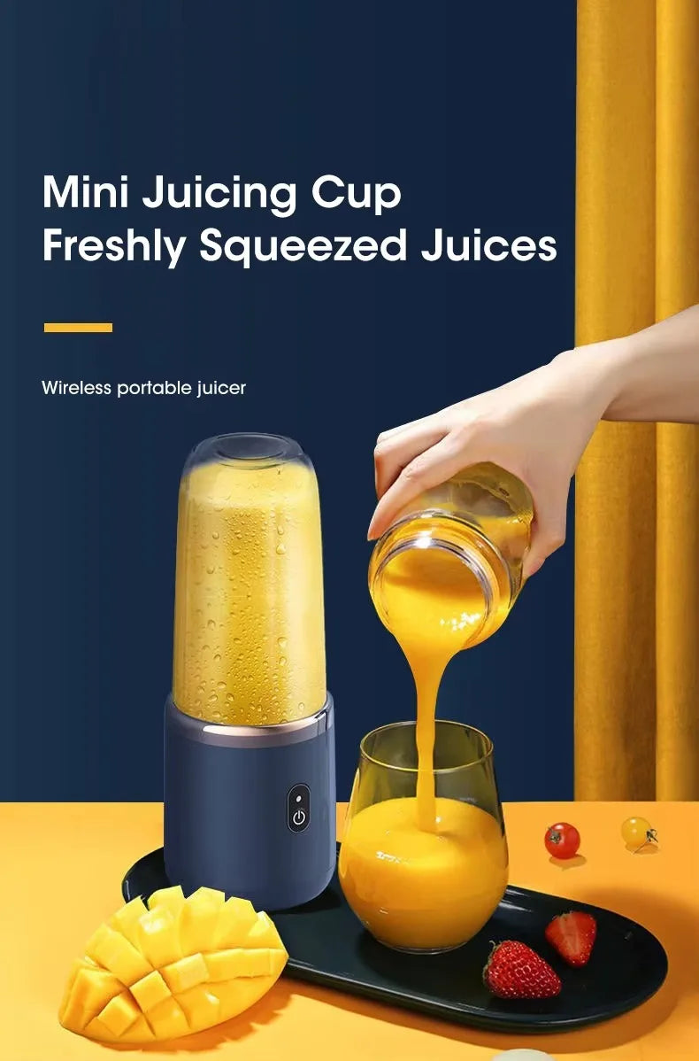 Portable Fruit Juicer Electric Juicer Blender Mini Juicer Cup USB Rechargeable Juice Blenders Fruit Mixer Wireless Juicer Bottle