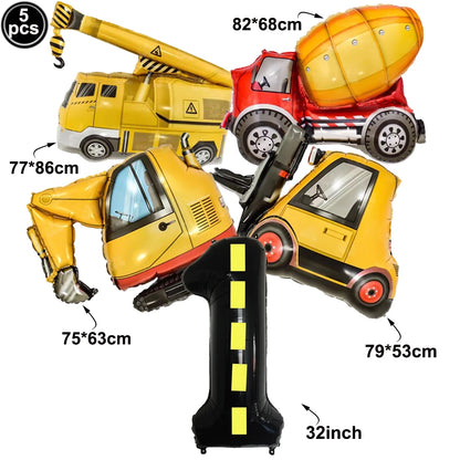 Construction Party Disposable Tableware Plates Cups Napkins Tablecloth Construction Truck Party Decor Excavator Party Favors