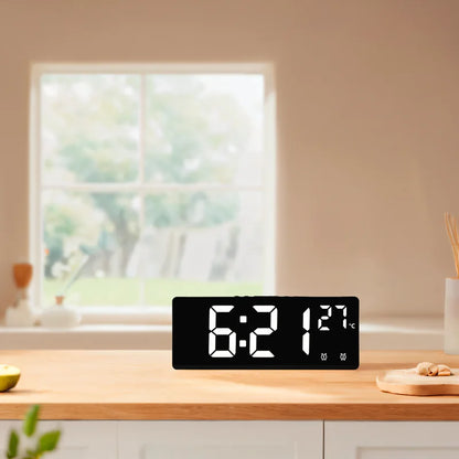 Digital Alarm Clock Travel Clock with Temperature Table Clock Large Display for Bedroom Office Kitchen Home Decoration