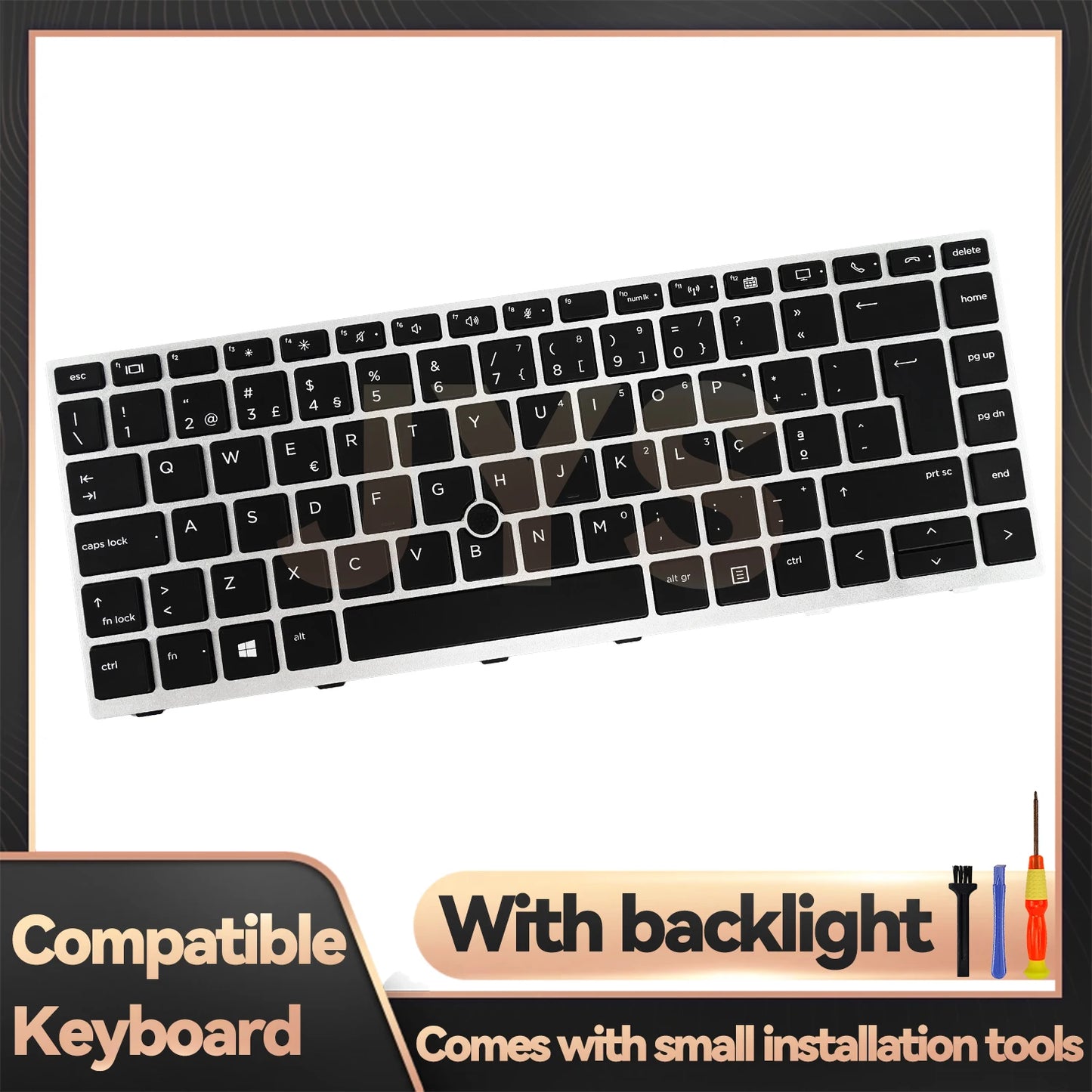 For HP EliteBook 840 G5/840 G6/846 G5/745 G5/645 G6/ZBook 14u G5 laptop replacement keyboard with backlit Portuguese layout