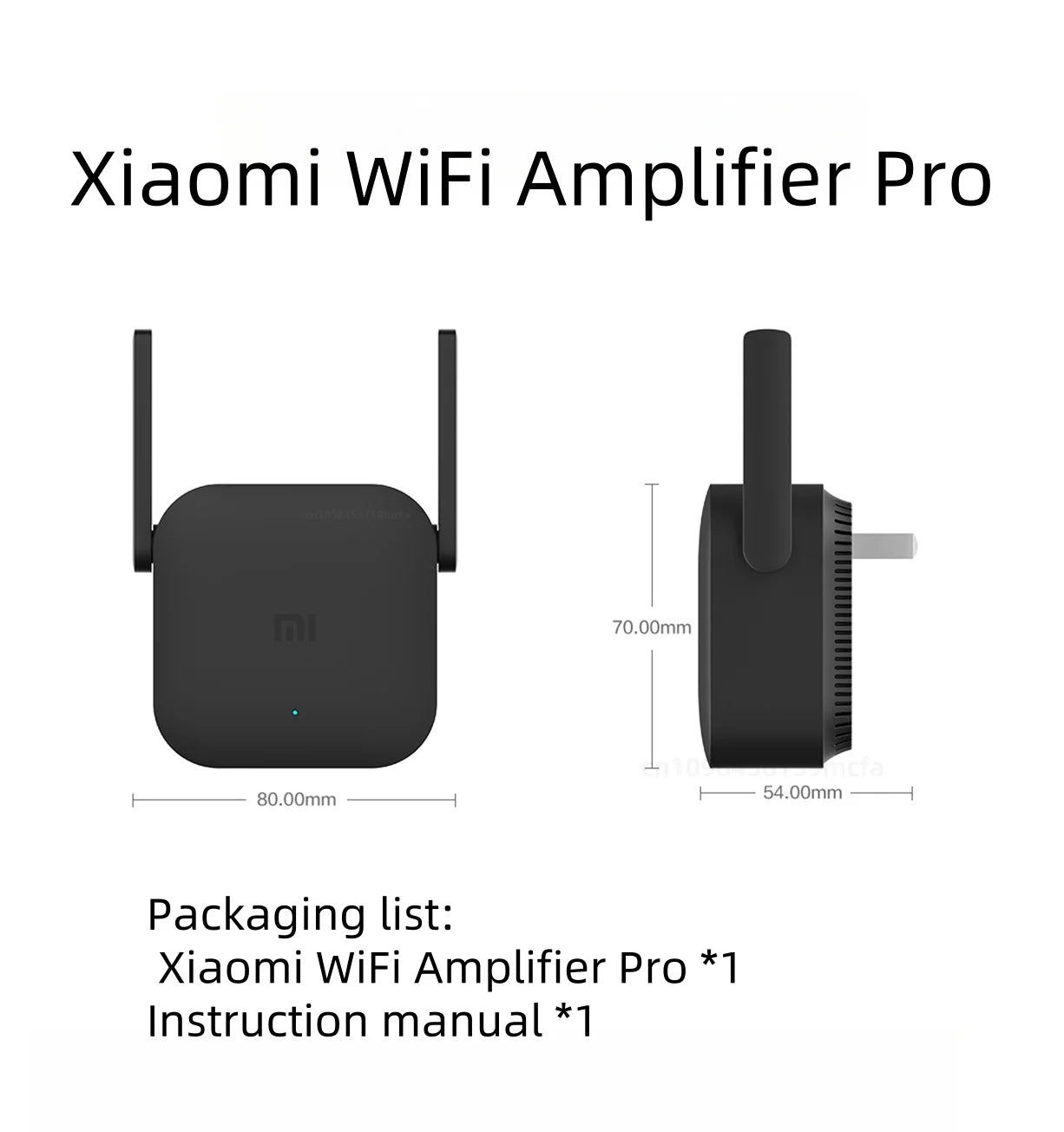 Xiaomi WiFi Pro 300Mbps Extender Booster 2.4G Wireless Repeater, Dual Antenna Network Signal Amplifier for Home Router Coverage