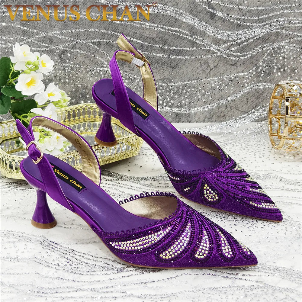 High Quality African Wedding Shoes Summer Sandals for Wedding 2025 Sexy Pumps Rhinestone Fashion Women Wedding Shoes