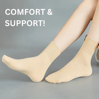 5 Pairs Women'S Non-Binding Diabetic Socks, Comfortable No-Restriction Footwear for Seniors & Pregnant Women, Perfect Gift