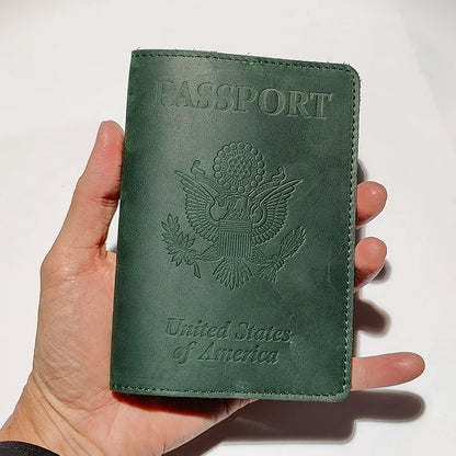 Genuine Leather Passport Cover USA Travel Accessories Menassport Holder America Passport Pouch