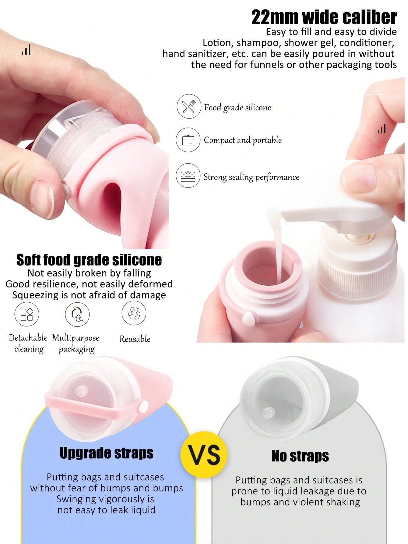 14pcs Travel Bottles Kit Leak Proof Travel Containers for Toiletries with Bag Portable Refillable Containers for Toiletries Sham