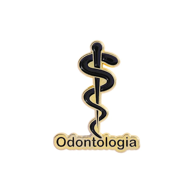 Odontologia Pharmacy Fisioterapia Enamel Pins Custom Creative Logo Brooches Lapel Badges Clothes Punk Jewelry Gift for Friends