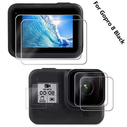6Pcs Camera Lens Tempered Glass Film HD Screen Protector Dustproof Protective Film for GoPro 8 Sports & Action Video Cameras