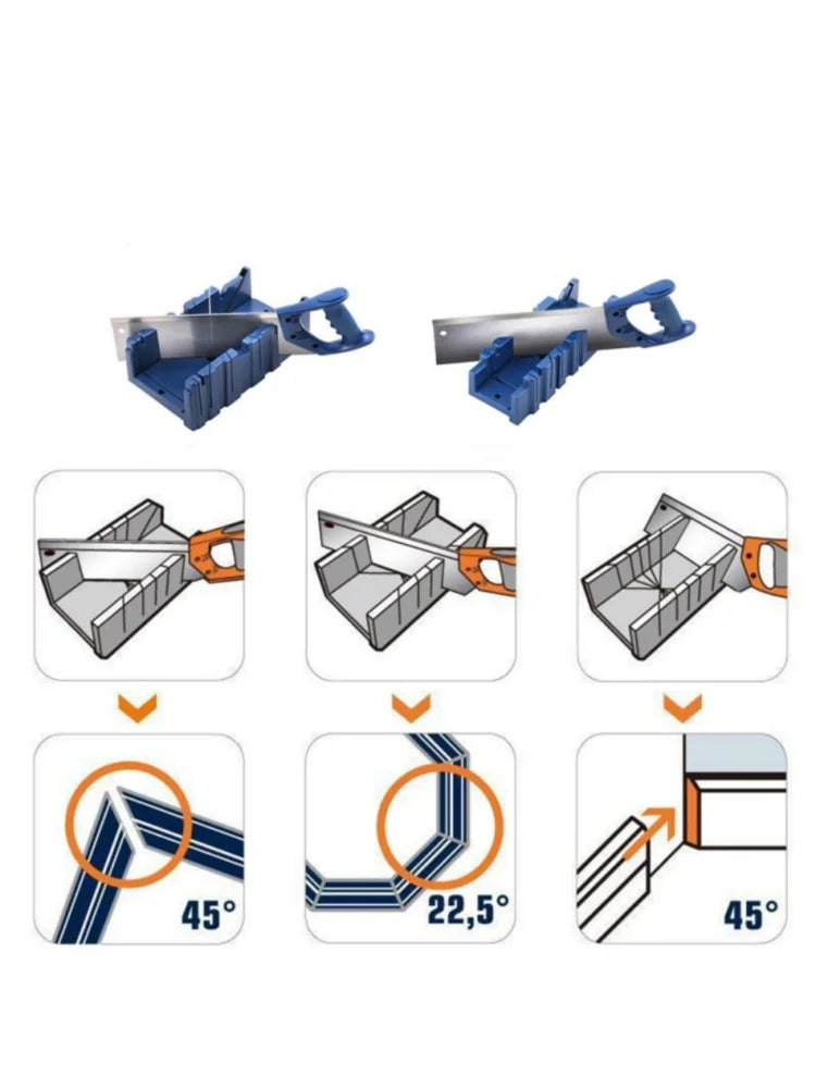 Multifunctional Woodworking Miter Saw Box Miter Saw Holder Saw Storage 45/22.5/90° Plastic Saw Box Medium Miter Saw Cabinet