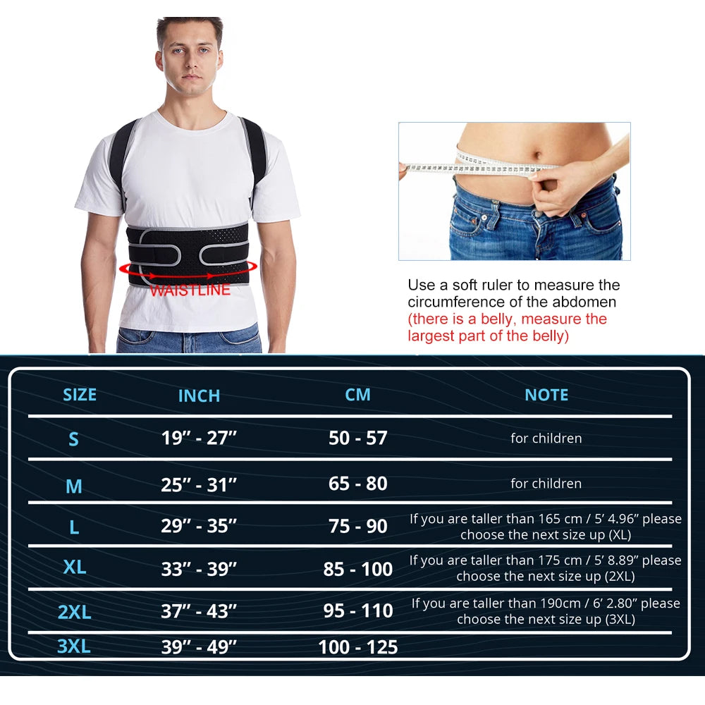 TIKE Back Brace Posture Corrector for Unisex Upper & Lower Back Pain Relief Adjustable & Fully Back Support Improve Back Posture