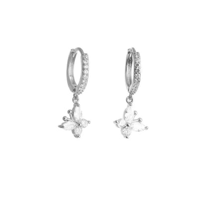 Geometric Zircon Round Bee Butterfly Hoop Earring for Women Cute Animal Huggie Ear Ring Jewelry Pendientes Wholesale