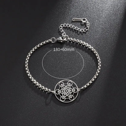 Angel Seal Archangel Metatron Cube Bracelet Women Men Salomon Box Chain Bracelet Stainless Steel Jewelry Gift